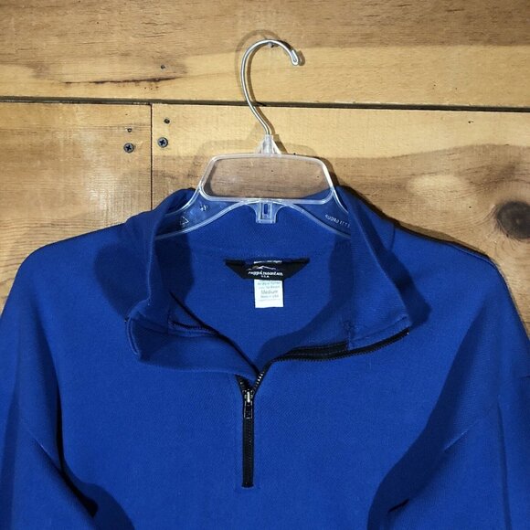 Vintage Ragged Mountain 1/4 Zip Fleece Pullover Equipment Mens Size Medium Blue - Picture 2 of 12